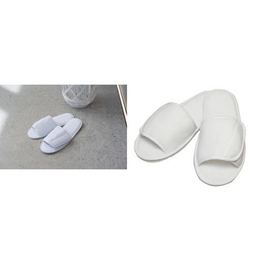 Towel City Open-toe slippers with hook and loop strap