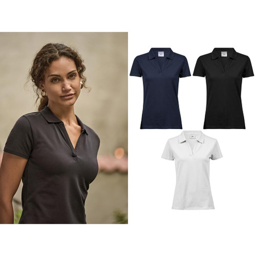 Tee Jays Women’s luxury stretch v-neck polo (1409)