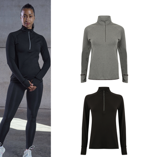 Tombo Women's long-sleeved ¼ zip top