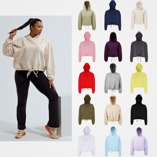 Women's TriDri® cropped oversize hoodie