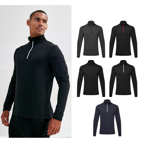 TriDri® recycled long sleeve brushed back ¼ zip top