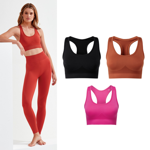 TriDri® seamless '3D fit' multi-sport sculpt solid colour bra