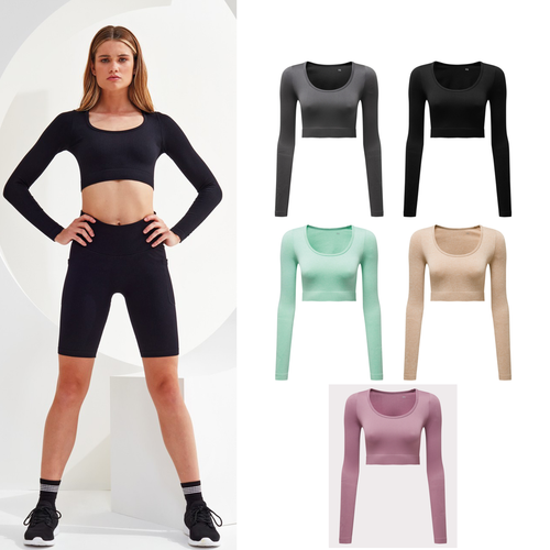 Women’s TriDri® ribbed seamless '3D Fit' crop top