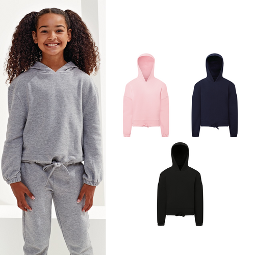 Kids TriDri® recycled cropped oversize hoodie