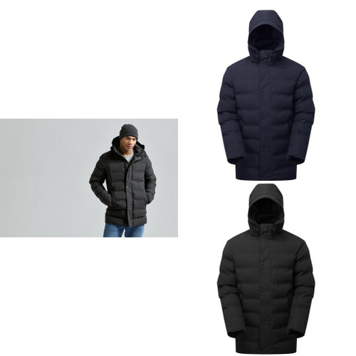 2786 Recycled bonded longline padded jacket