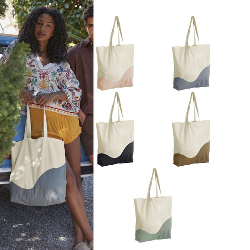 Westford Mill Organic cotton wave print maxi tote