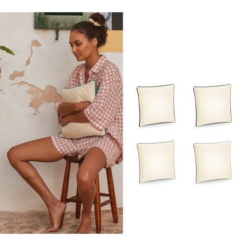 Westford Mill Fairtrade cotton piped cushion cover