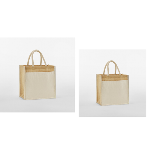 Westford Mill Cotton pocket natural starched jute midi tote
