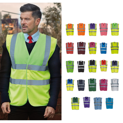 Yoko Hi-vis 2-band-and-braces waistcoat (HVW100) - HVW100