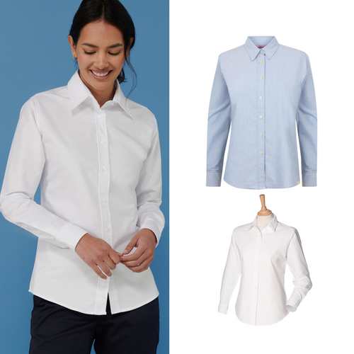Henbury Women's classic long sleeve Oxford shirt - HB511