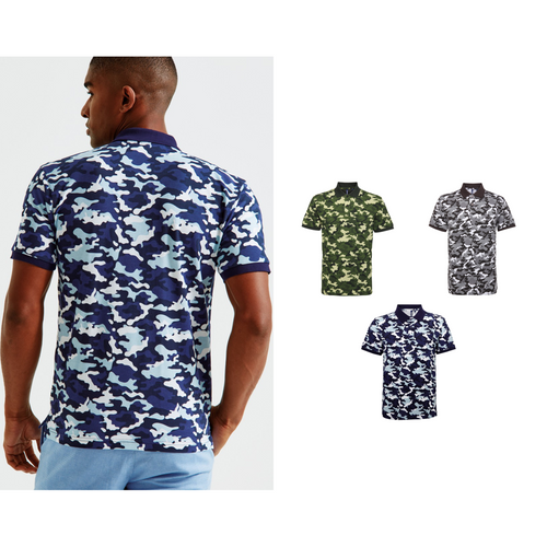 Asquith & Fox Men's camo piqué polo - AQ018