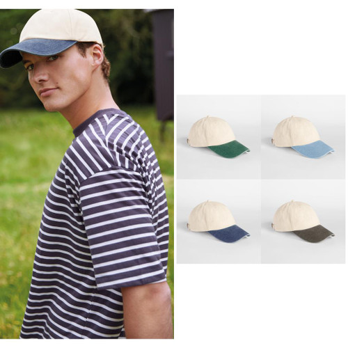 Beechfield Contrast peak low-profile vintage cap