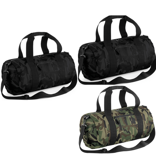 Bagbase Camo barrel bag