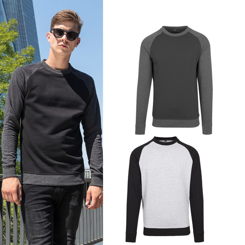 Build Your Brand Raglan crew neck