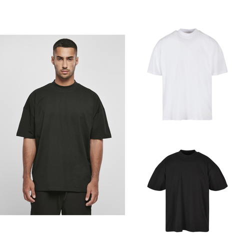 Build Your Brand Oversized mock neck tee