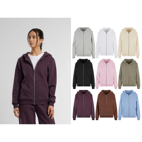 Build Your Brand Women’s fluffy zip hoodie