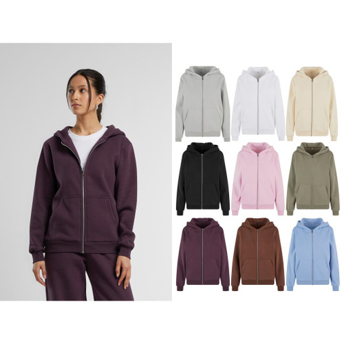 Build Your Brand Women’s fluffy zip hoodie
