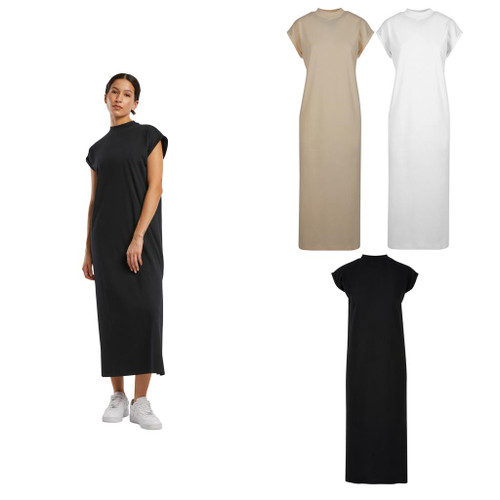 Build Your Brand Women’s long extended shoulder dress
