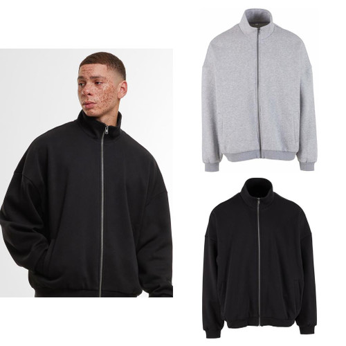 Build Your Brand Oversized zip jacket