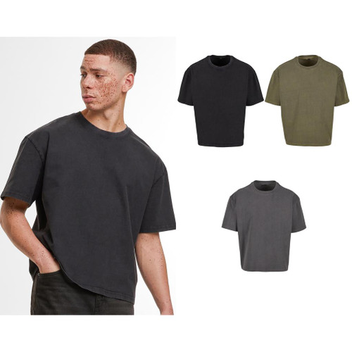 Build Your Brand Vintage cropped heavy oversized tee