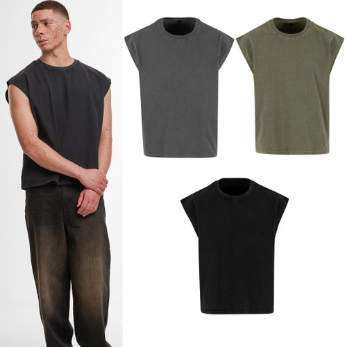 Build Your Brand Vintage cropped heavy sleeveless tee