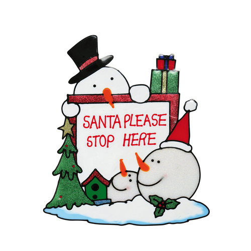 The Christmas Shop 'Santa stop here' window cling