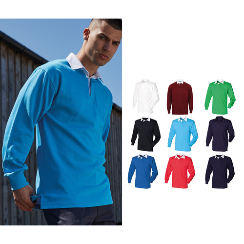Front Row Long sleeve plain rugby shirt