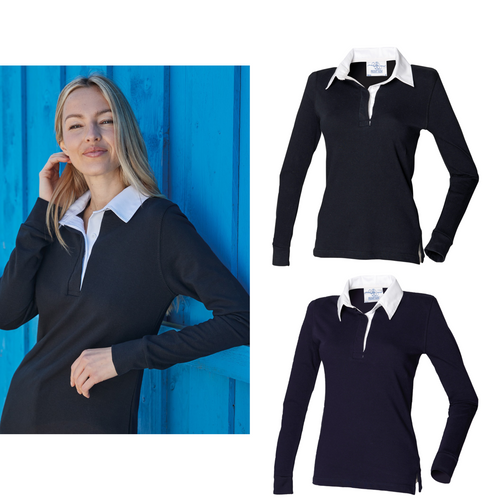 Front Row Women's long sleeve plain rugby shirt