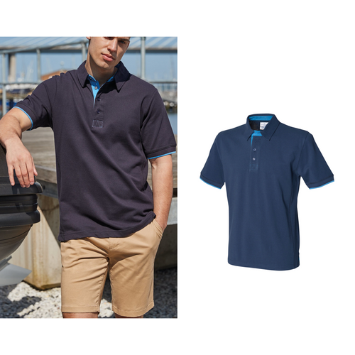 Front Row Contrast piqué polo shirt