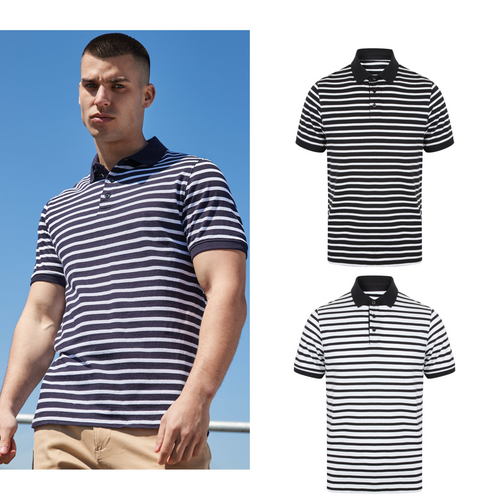 Front Row Striped Jersey polo shirt