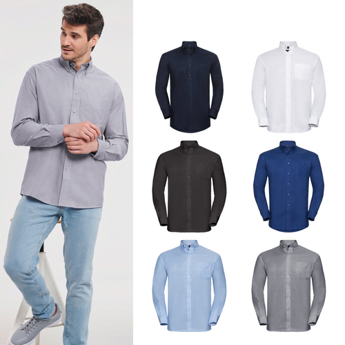 Russell Collection Long sleeve easycare Oxford shirt