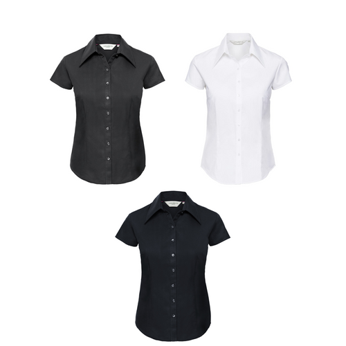 Russell Collection Women’s cap sleeve Tencel® fitted shirt