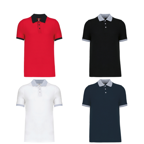 Kariban Two-tone piqué polo shirt