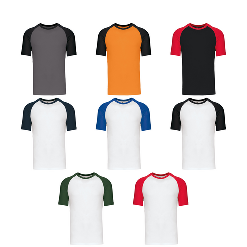 Kariban Baseball Short-sleeved two-tone T-shirt