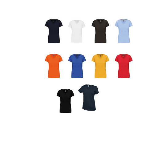 Kariban Ladies' short-sleeved V-neck T-shirt