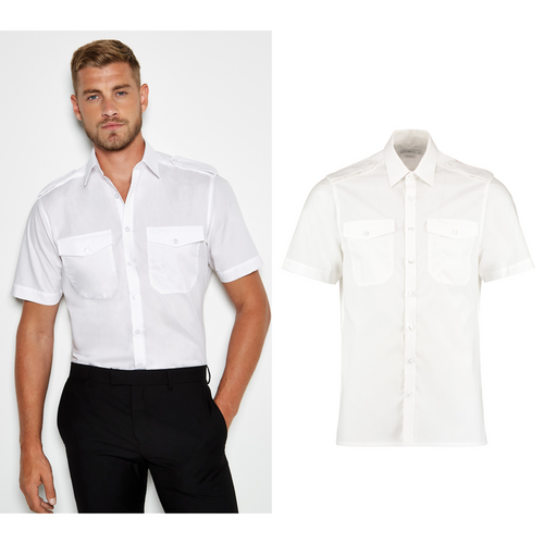Kustom Kit Pilot shirt short-sleeved (tailored fit)