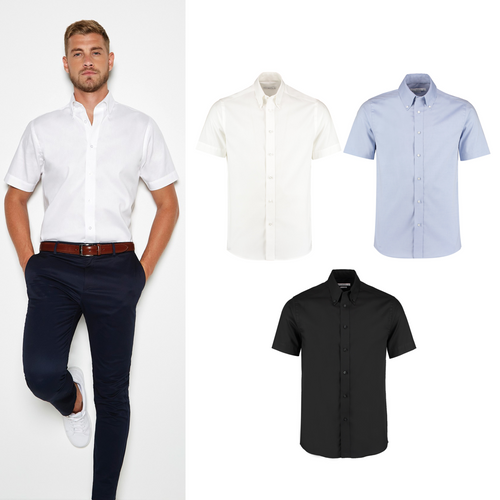 Kustom Kit Premium Oxford shirt short-sleeved (tailored fit)