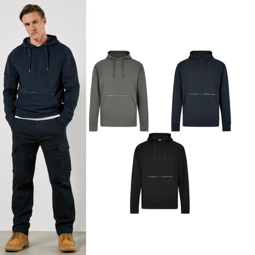 Kustom Kit Regular fit piqué hoodie with zipped pocket