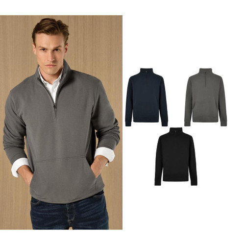 Kustom Kit Regular fit 1/4-zip piqué sweatshirt