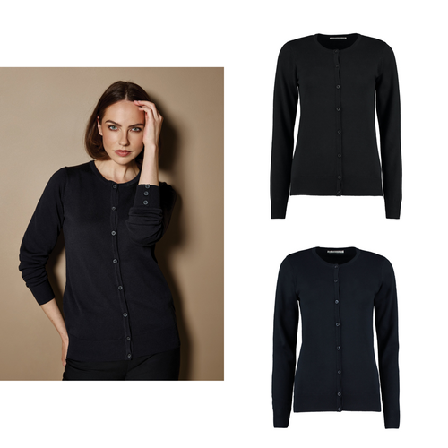 Kustom Kit Women's Arundel crew neck cardigan long sleeve (classic fit)