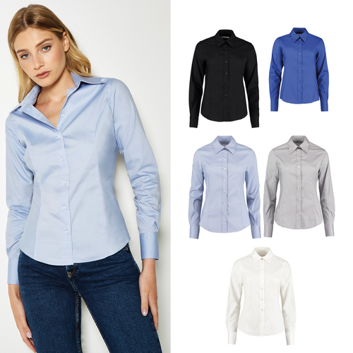 Kustom Kit Women's corporate Oxford blouse long-sleeved (tailored fit)