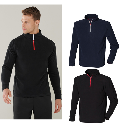 Finden & Hales ¼ zip long sleeve fleece piped