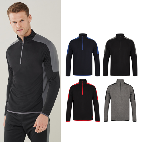 Finden & Hales ¼ zip mid-layer with contrast panelling
