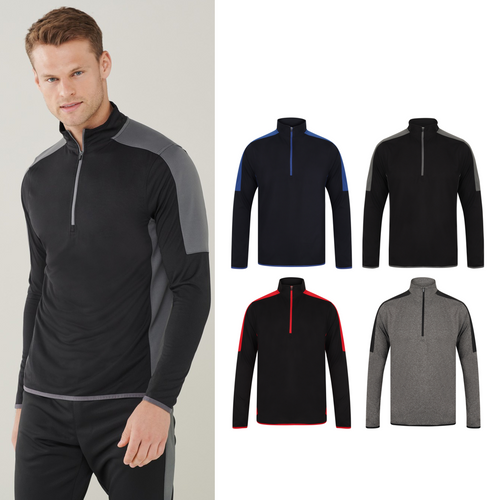 Finden & Hales ¼ zip mid-layer with contrast panelling