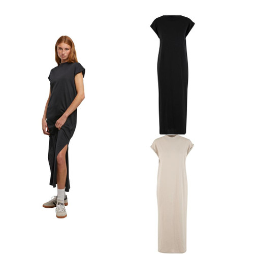 New Morning Studios Women’s long extended shoulder dress