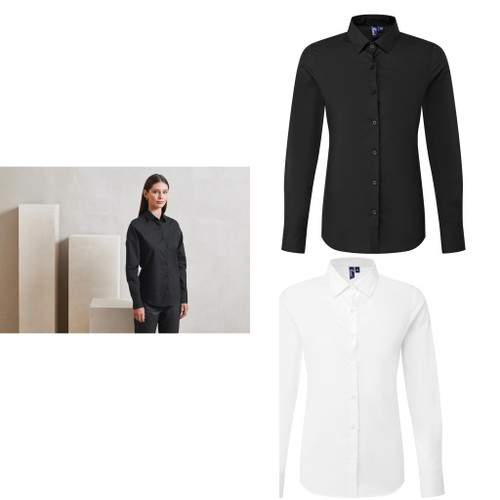 Premier Women’s long sleeve ‘Recyclight’ poplin shirt