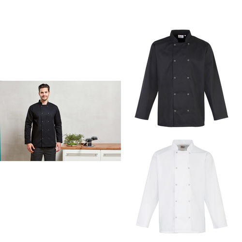 Premier Studded front long sleeve chef's jacket
