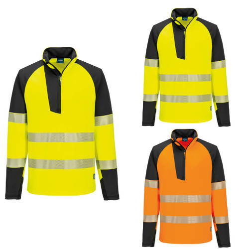 Portwest PW3 Hi-vis ¼-zip sweatshirt (T172)