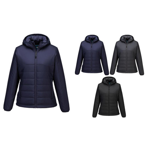 Portwest Women’s professional hooded insulated baffle jacket (S613)