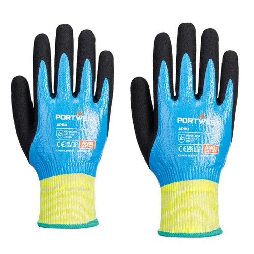 Portwest Cut D13 Nitrile aqua gloves (AP50)